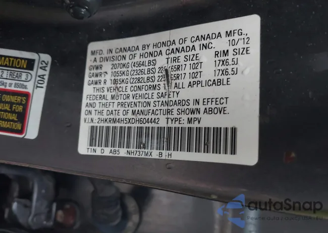 2HKRM4H5XDH604442: 38140569