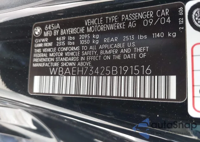 WBAEH73425B191516: 38143492