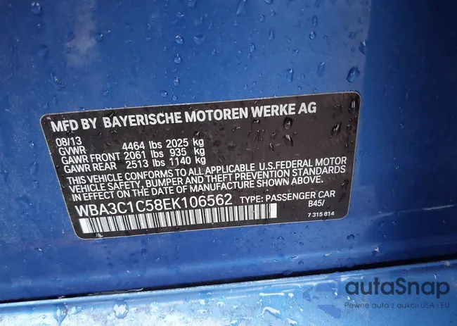 WBA3C1C58EK106562: 38151959