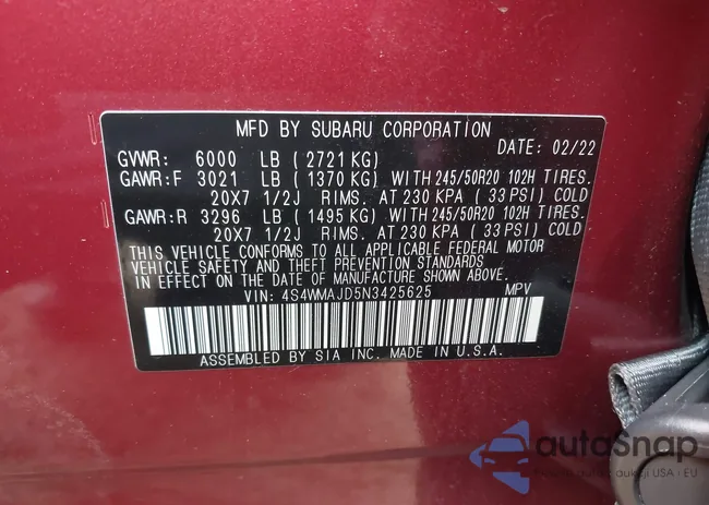 4S4WMAJD5N3425625: 38158845