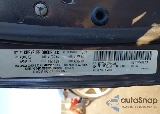 2C3CDYBT2DH700227: 38164267