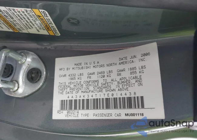 4A3AK34T17E014438: 38164268