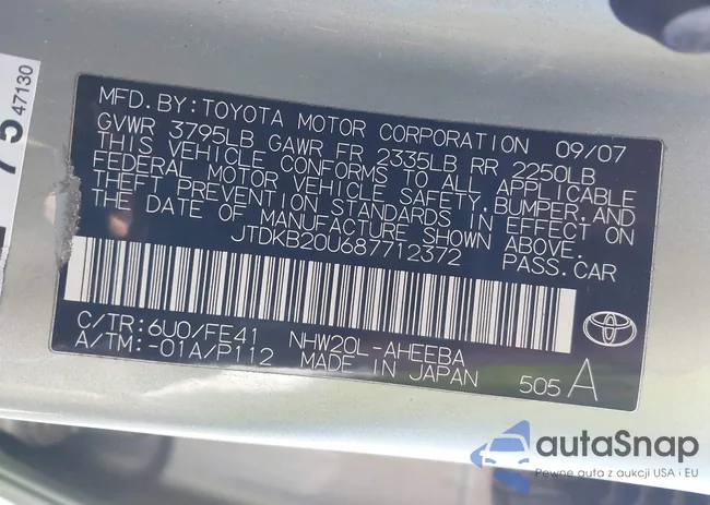 JTDKB20U687712372: 38166632