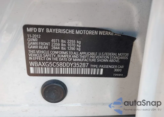 WBAXG5C58DDY35287: 38168640