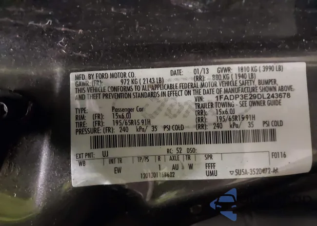 1FADP3E29DL243678: 38203435