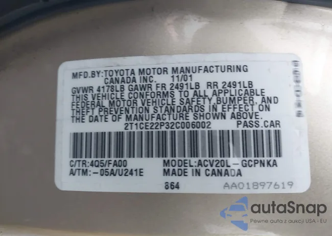 2T1CE22P32C006002: 38206617