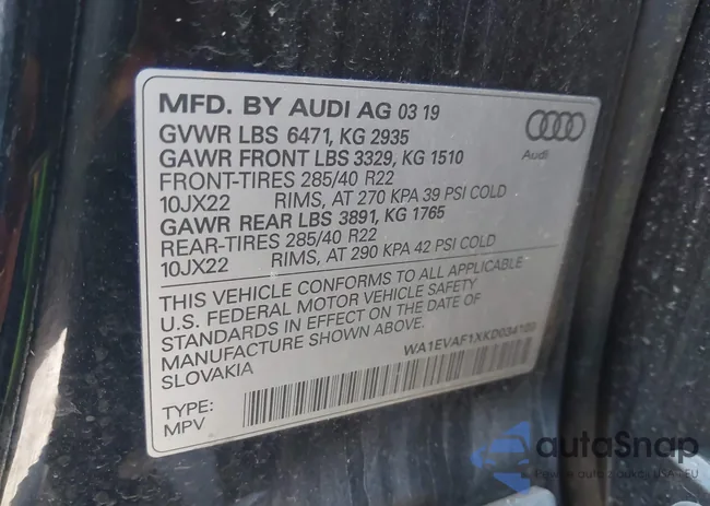 WA1EVAF1XKD034109: 38208372