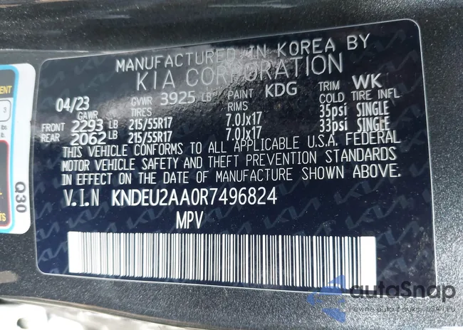 KNDEU2AA0R7496824: 38211341