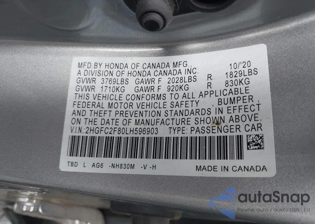 2HGFC2F80LH596903: 38226902