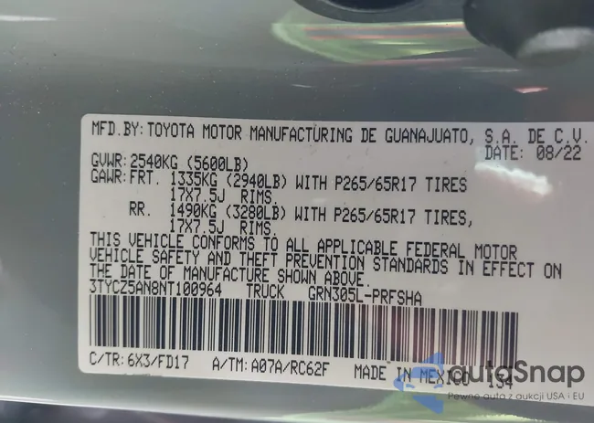 3TYCZ5AN8NT100964: 38238970