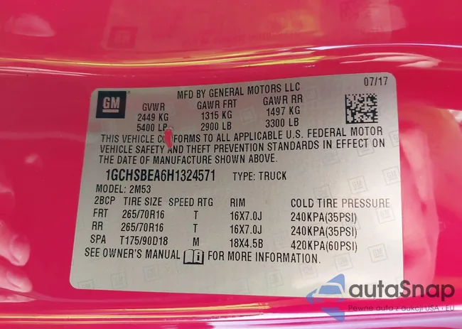 1GCHSBEA6H1324571: 38239671