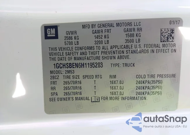 1GCHSBEN6H1195203: 38239977