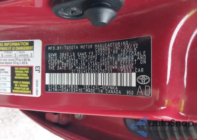 2T1BU4EE6DC926701: 38268062