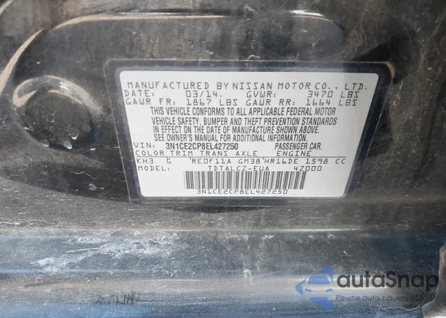 3N1CE2CP8EL427250: 38273971