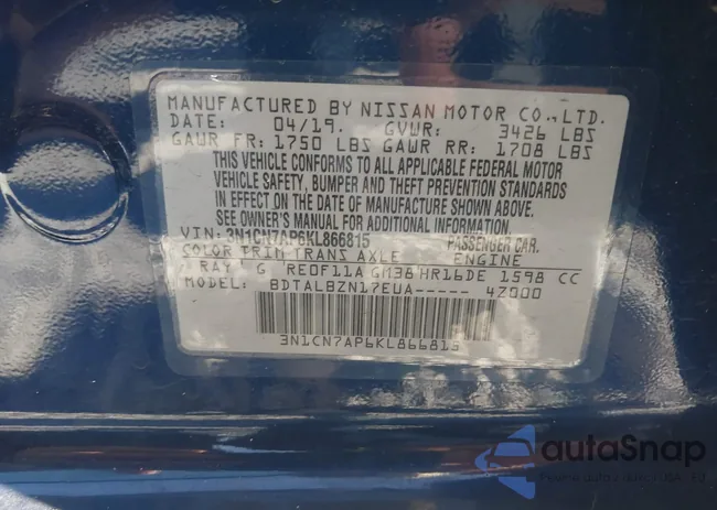 3N1CN7AP6KL866815: 38278232