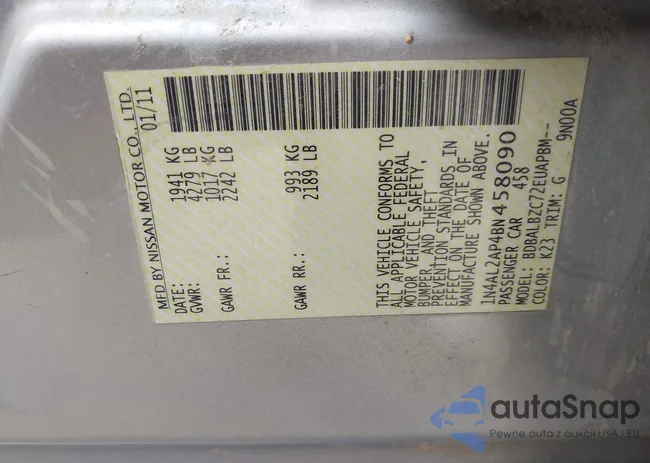 1N4AL2AP4BN458090: 38299952