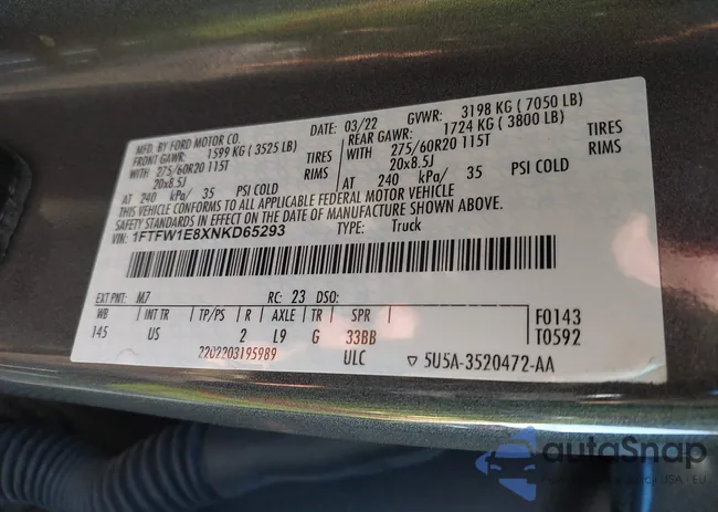 1FTFW1E8XNKD65293: 38299744