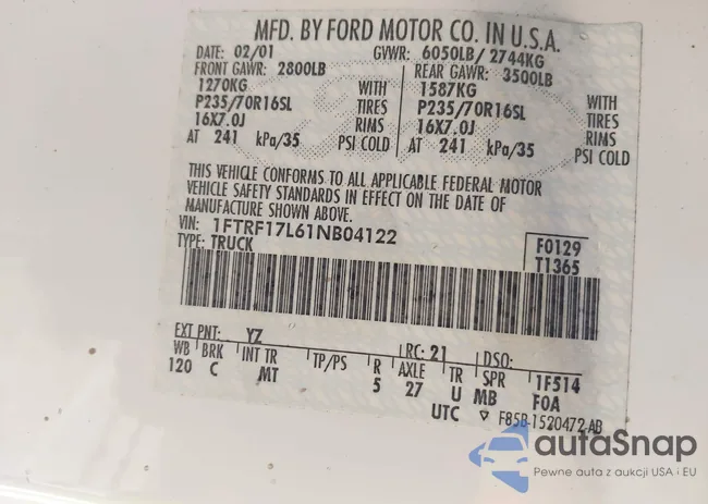 1FTRF17L61NB04122: 38304103