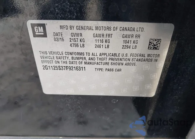 2G1125S37F9216311: 38304358