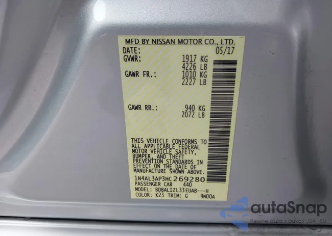 1N4AL3AP3HC269280: 38310435