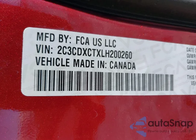 2C3CDXCTXLH200260: 38314682