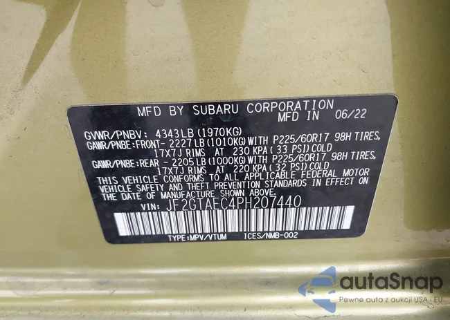 JF2GTAEC4PH207440: 38320322