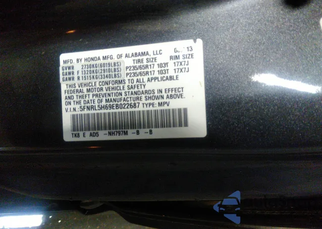 5FNRL5H69EB022687: 38331417