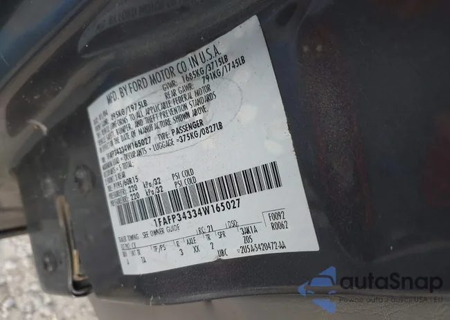 1FAFP34334W165027: 38341158