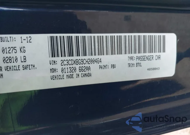 2C3CDXBG9CH200464: 38352717