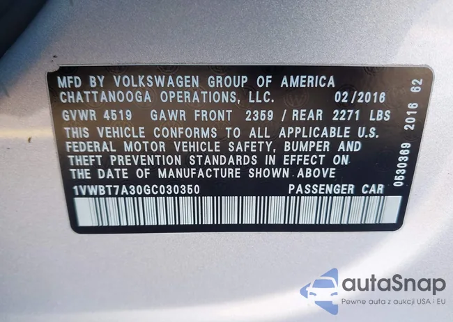 1VWBT7A30GC030350: 38368942