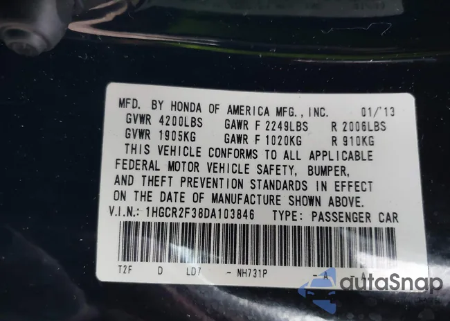 1HGCR2F38DA103846: 38370280