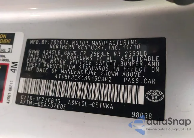 4T4BF3EK1BR159982: 38374654