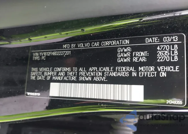 YV1612FH8D2227201: 38402939