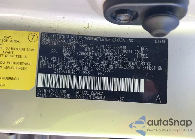 2T2GA31U46C050845: 38404945