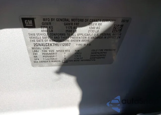 2GNALCEK7H6112957: 38432948