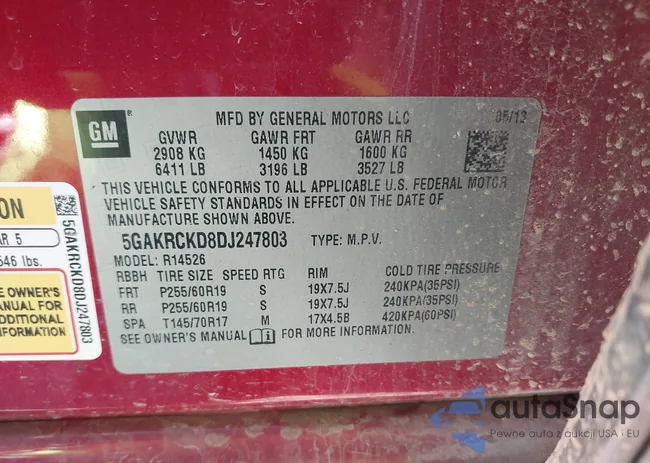 5GAKRCKD8DJ247803: 38441641