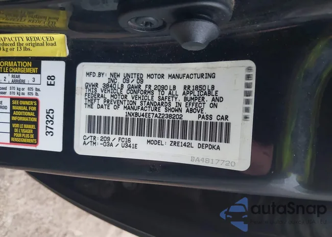 1NXBU4EE7AZ238202: 38442083