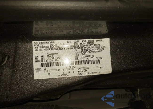 1FADP3J25DL265196: 38448107