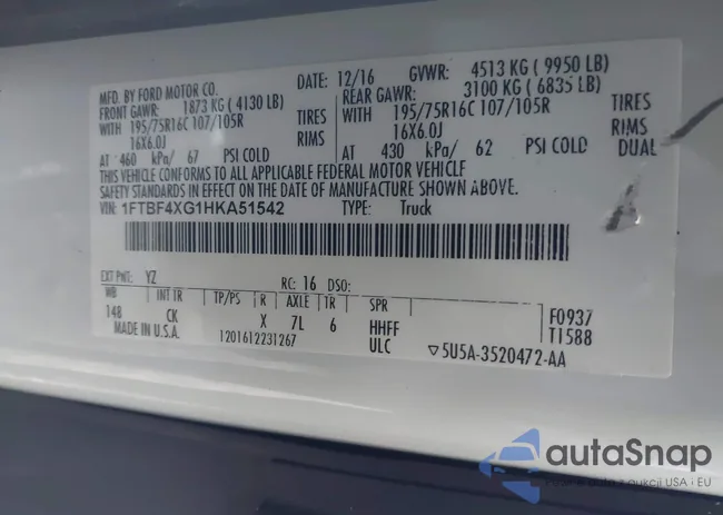 1FTBF4XG1HKA51542: 38454078