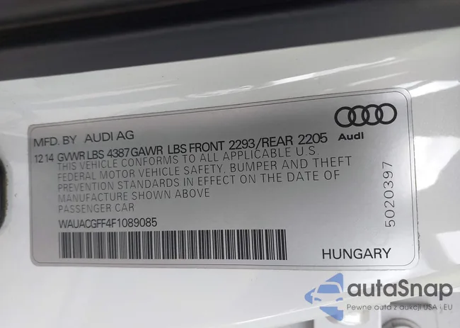 WAUACGFF4F1089085: 38456587