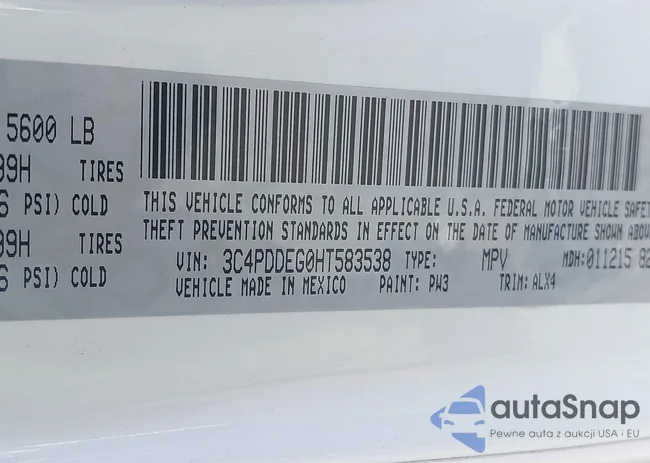 3C4PDDEG0HT583538: 38461327