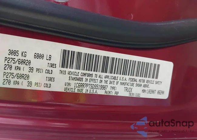 1C6RR7PT5DS519987: 38462413