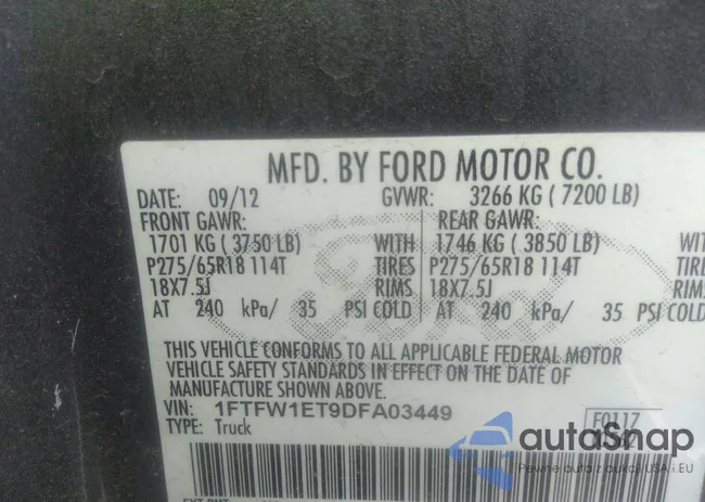 1FTFW1ET9DFA03449: 38477478