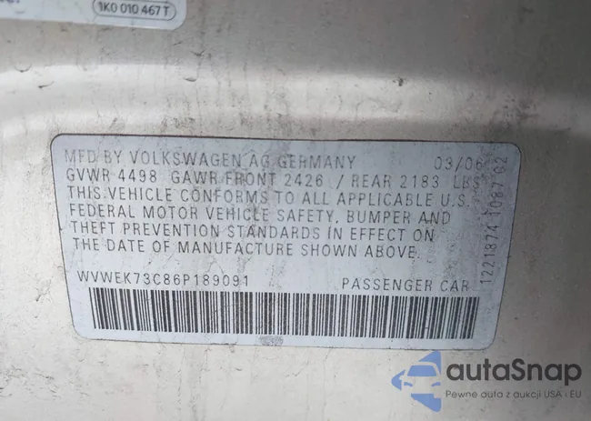 WVWEK73C86P189091: 38486487