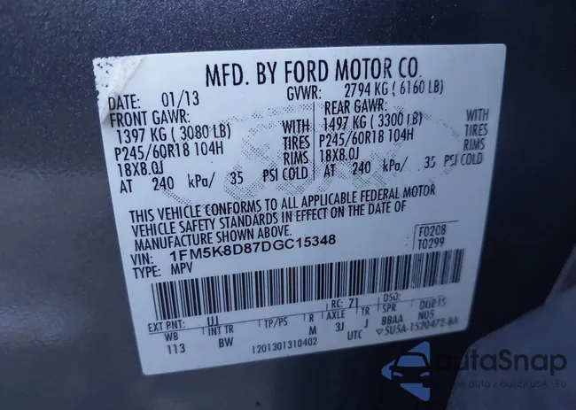 1FM5K8D87DGC15348: 38488023