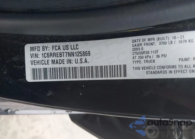 1C6RREBT7NN125869: 38492511