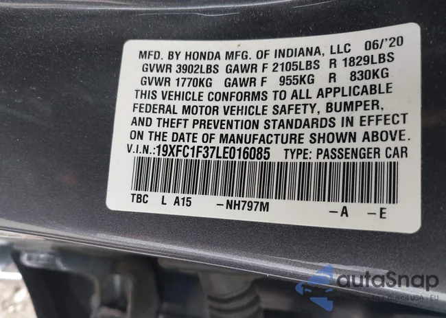 19XFC1F37LE016085: 38496835