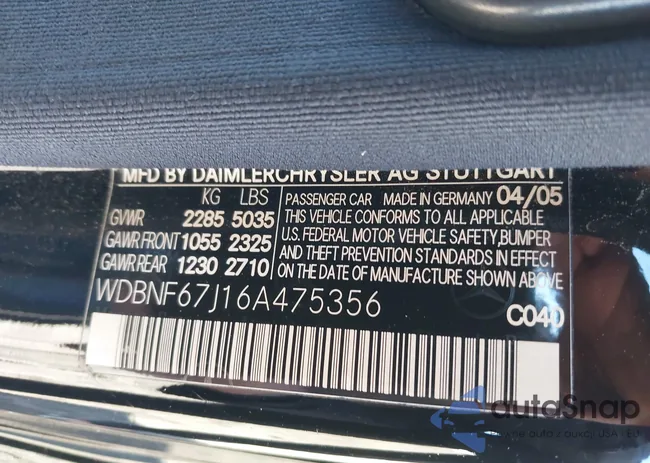 WDBNF67J16A475356: 38501273