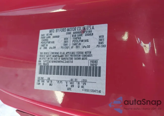 1FTZX18W0WNC34510: 38503401