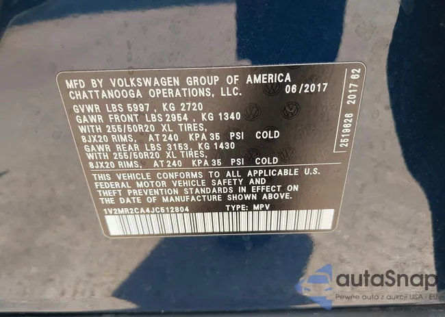 1V2MR2CA4JC512804: 37541602